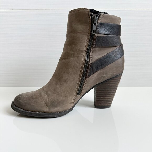 Aldo Brown Leather Ankle Boots Womens Size 8 Wrap Detail - Picture 4 of 9